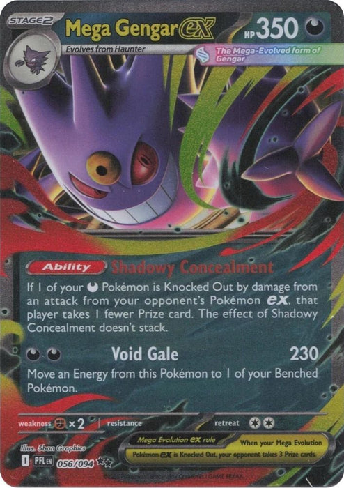 Mega Gengar ex (#056/094) (ME02: Phantasmal Flames) Near Mint Holofoil