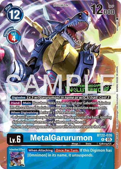 MetalGarurumon (Evolution Cup 2025 Vol. 3 Participant) (#BT22-026 R) (Cyber Eden) Near Mint Foil