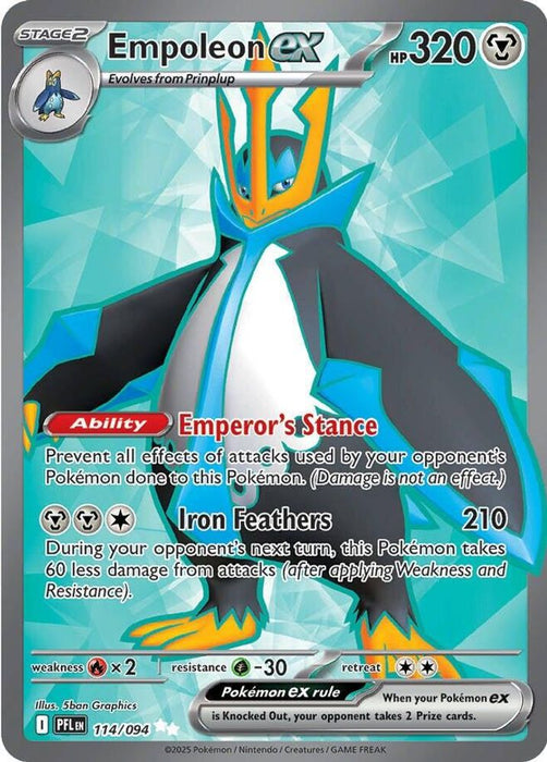 Empoleon ex 114 094 (#114/094) (ME02: Phantasmal Flames) Near Mint Holofoil