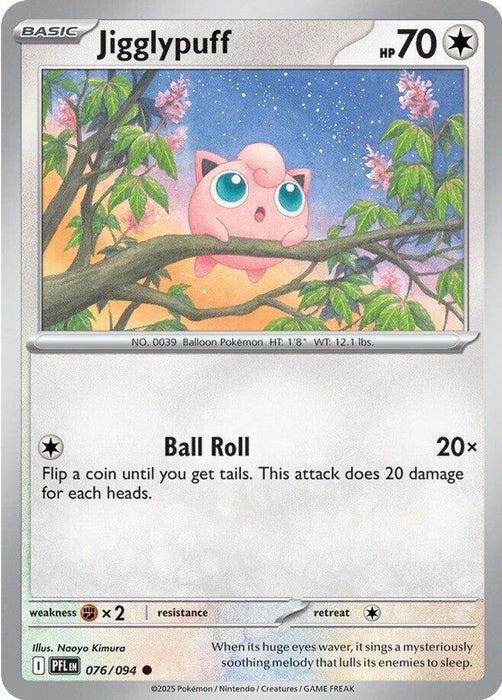 Jigglypuff (#076/094) (ME02: Phantasmal Flames) Near Mint Reverse Holofoil