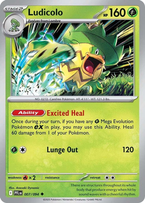 Ludicolo 007 094 (#007/094) (ME02: Phantasmal Flames) Near Mint Reverse Holofoil