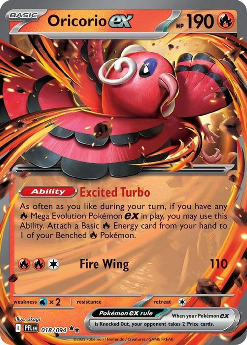 Oricorio ex 018 094 (#018/094) (ME02: Phantasmal Flames) Near Mint Holofoil