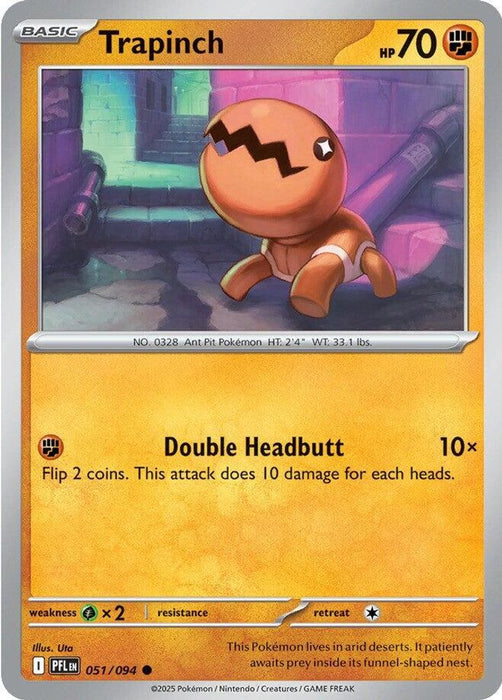 Trapinch (#051/094) (ME02: Phantasmal Flames) Near Mint Reverse Holofoil