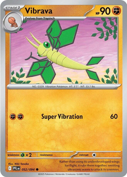 Vibrava (#052/094) (ME02: Phantasmal Flames) Near Mint Reverse Holofoil