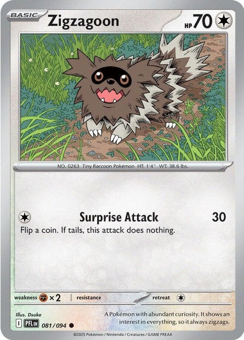 Zigzagoon (#081/094) (ME02: Phantasmal Flames) Near Mint Reverse Holofoil