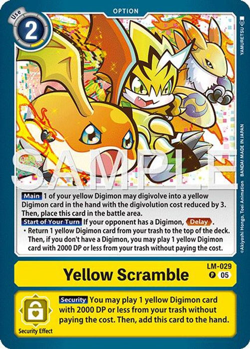 Yellow Scramble (LM-029) (Alternate Art) (#LM-029 P) (Starter Deck 22: Amethyst Mandala Advanced Deck Set) Near Mint Foil
