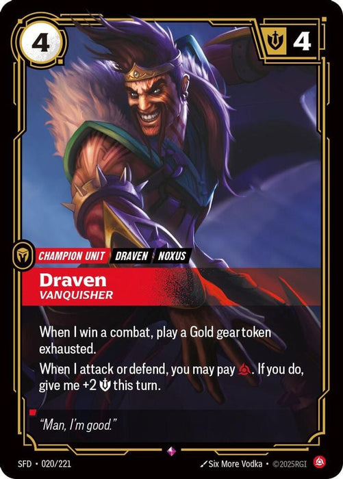 Draven - Vanquisher (#020/221) (Spiritforged) Near Mint Foil