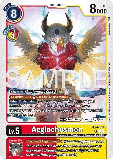 Image for Aegiochusmon (BT24-014 R) - Digimon Card Game