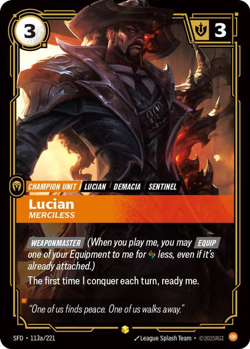 Lucian - Merciless (Alternate Art) (#113a/221) (Spiritforged) Near Mint Foil
