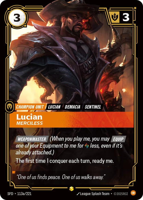 Image for Lucian - Merciless (Alternate Art) (113a/221) [Spiritforged] - Riftbound: League of Legends Trading Card Game