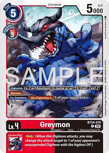 Image for Greymon (BT24-010 C) - Digimon Card Game