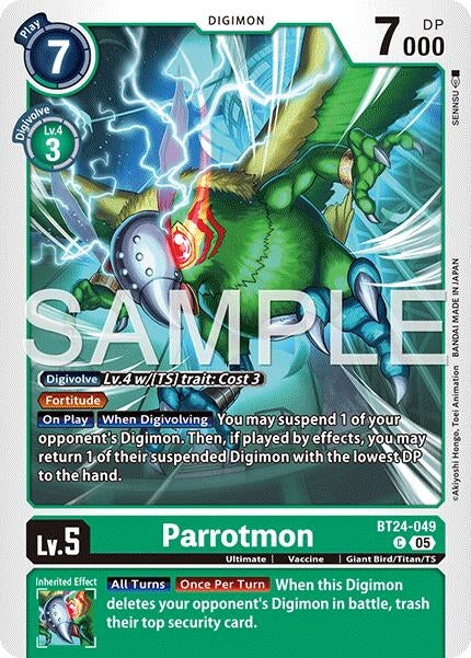 Image for Parrotmon (BT24-049 C) - Digimon Card Game
