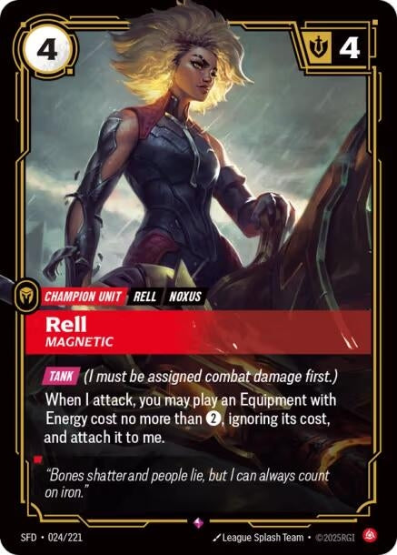 Image for Rell - Magnetic (024/221) [Spiritforged] - Riftbound: League of Legends Trading Card Game