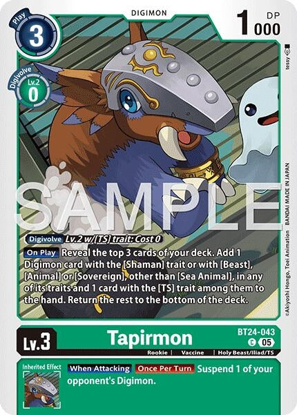 Image for Tapirmon (BT24-043 C) - Digimon Card Game