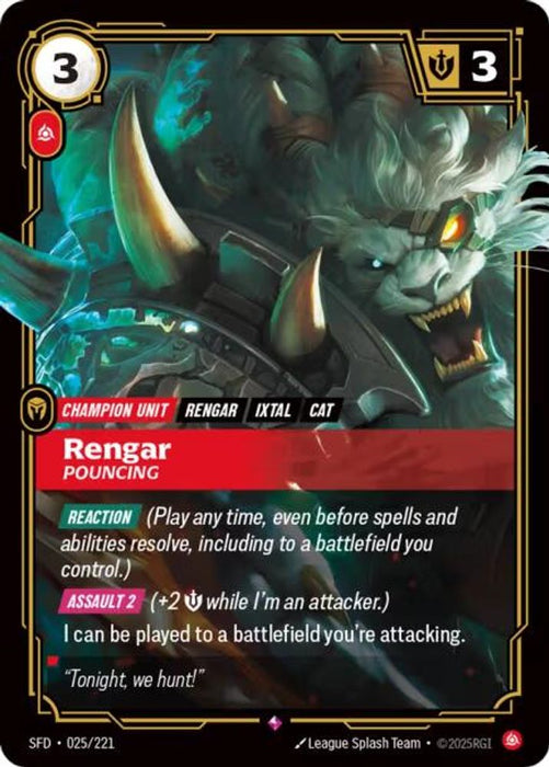 Rengar, Pouncing (#025/221) (Spiritforged) Near Mint Foil