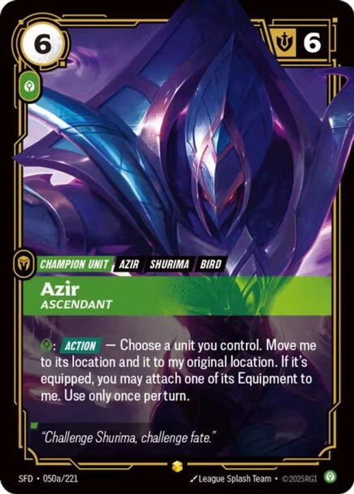 Azir - Ascendant (Alternate Art) (#050a/221) (Spiritforged) Near Mint Foil