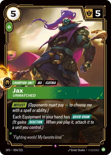 Image for Jax - Unmatched (054/221) [Spiritforged] - Riftbound: League of Legends Trading Card Game