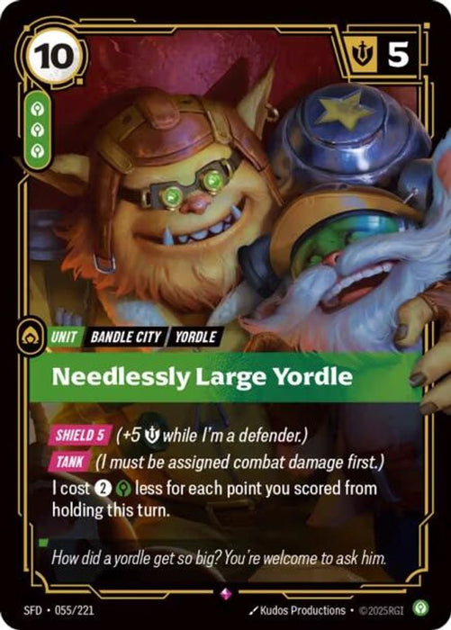 Needlessly Large Yordle (#055/221) (Spiritforged) Near Mint Foil