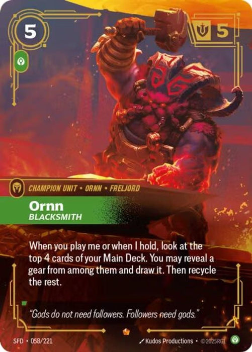 Ornn - Blacksmith (#058/221) (Spiritforged) Near Mint Foil