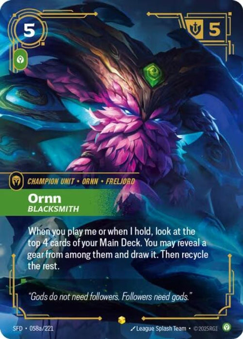 Ornn - Blacksmith (Alternate Art) (#058a/221) (Spiritforged) Near Mint Foil