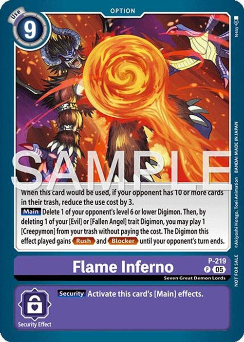 Flame Inferno (Official Store Tournament 2026 Vol. 1) (#P-219 P) (Digimon Promotion Cards) Near Mint