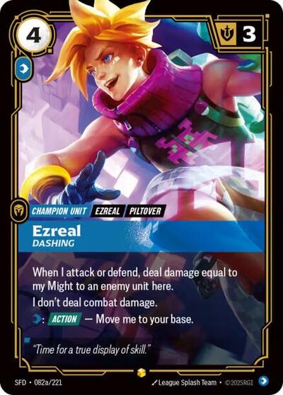 Ezreal Dashing Alternate Art (#082a/221) (Spiritforged)