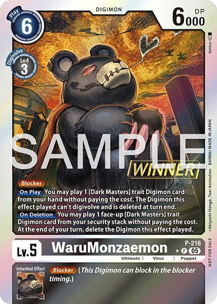 Image for WaruMonzaemon (Official Store Tournament 2026 Vol. 1 Winner) (P-216 P) - Digimon Card Game