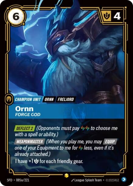 Image for Ornn - Forge God (Alternate Art) (085a/221) [Spiritforged] - Riftbound: League of Legends Trading Card Game