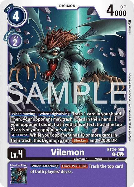 Image for Vilemon (BT24-069 C) - Digimon Card Game