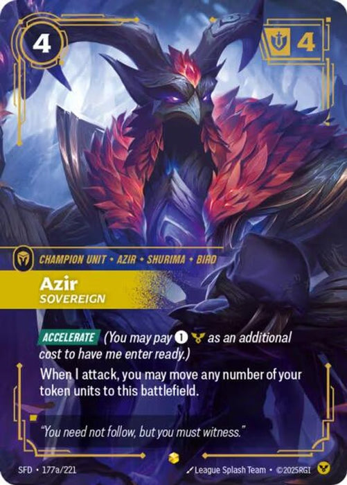 Azir - Sovereign (Alternate Art) (#177a/221) (Spiritforged) Near Mint Foil