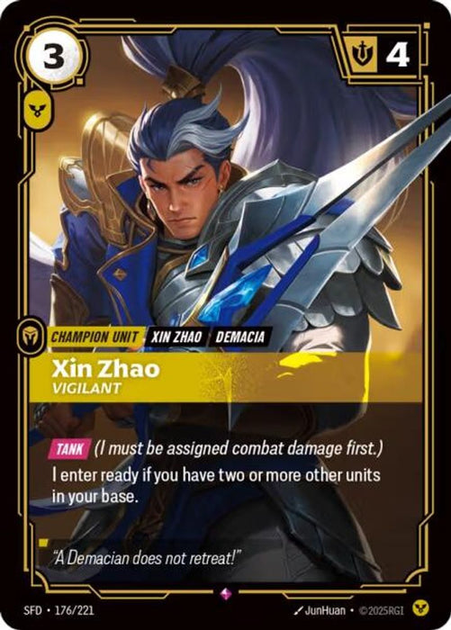 Xin Zhao - Vigilant (#176/221) (Spiritforged) Near Mint Foil