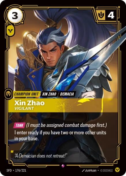 Image for Xin Zhao - Vigilant (176/221) [Spiritforged] - Riftbound: League of Legends Trading Card Game