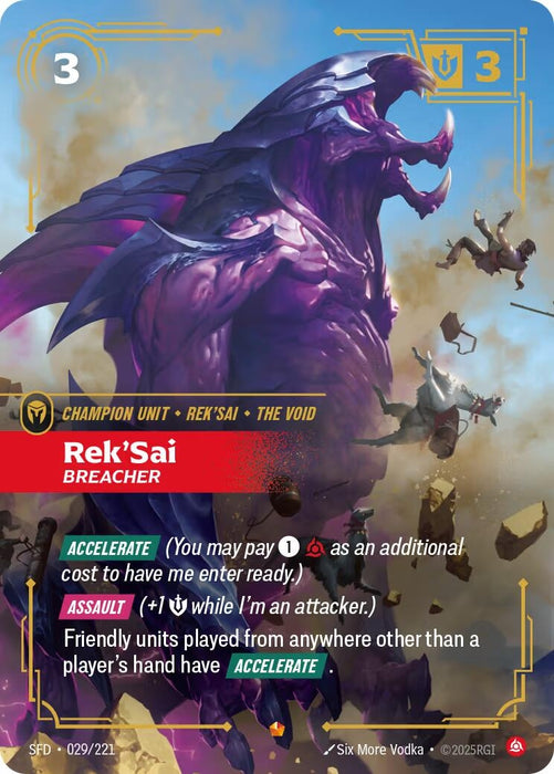 Image for Rek'Sai - Breacher (029/221) [Spiritforged] - Riftbound: League of Legends Trading Card Game