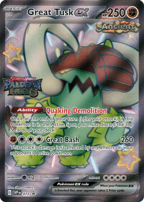 Great Tusk ex - 072 (Paldean Fates Stamped) (#072) (Miscellaneous Cards & Products) Near Mint Holofoil