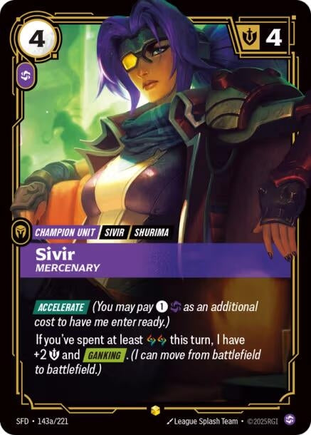 Image for Sivir - Mercenary (Alternate Art) (143a/221) [Spiritforged] - Riftbound: League of Legends Trading Card Game