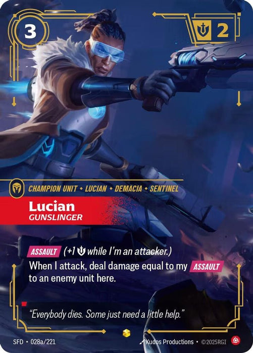 Lucian - Gunslinger (Alternate Art) (#028a/221) (Spiritforged) Near Mint Foil