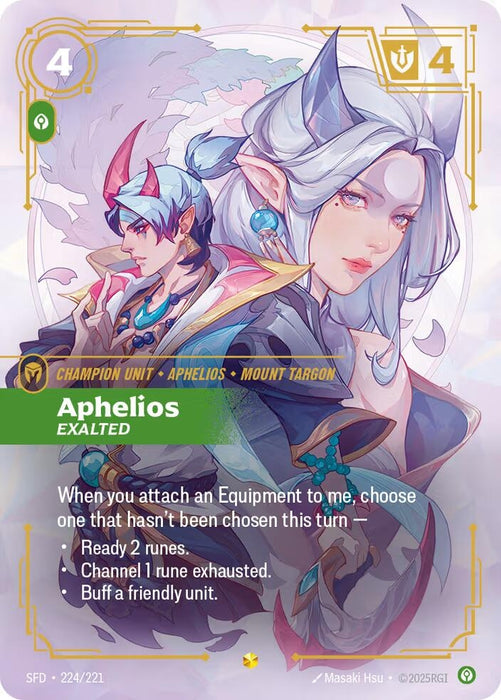 Image for Aphelios - Exalted (Overnumbered) (224/221) [Spiritforged] - Riftbound: League of Legends Trading Card Game