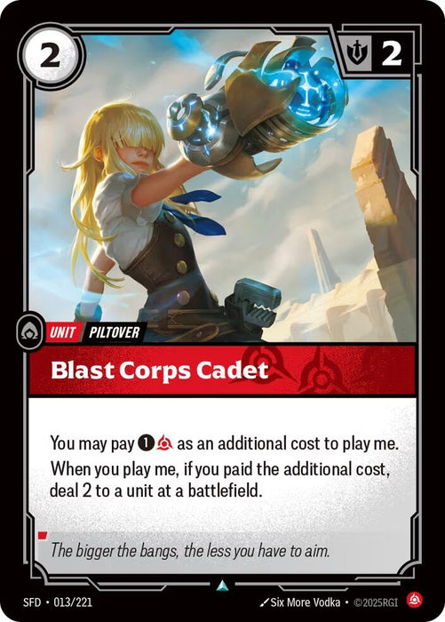 Image for Blast Corps Cadet (013/221) [Spiritforged] - Riftbound: League of Legends Trading Card Game