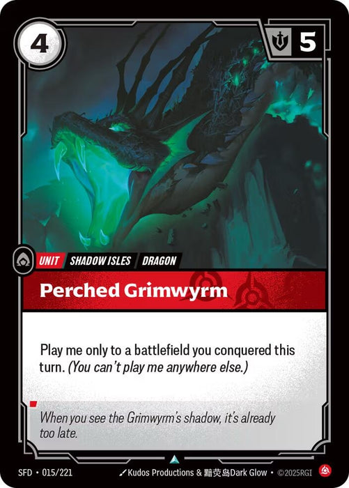 Image for Perched Grimwyrm (015/221) [Spiritforged] - Riftbound: League of Legends Trading Card Game