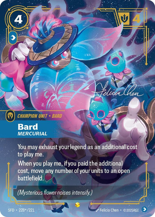 Image for Bard - Mercurial (Signature) (228*/221) [Spiritforged] - Riftbound: League of Legends Trading Card Game