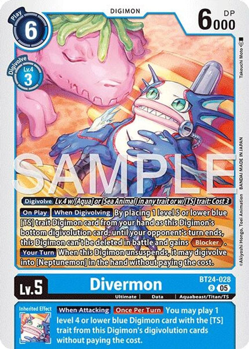 Divermon (#BT24-028 R) (Time Stranger) Near Mint Foil