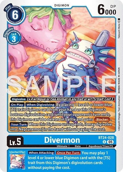 Image for Divermon (BT24-028 R) - Digimon Card Game