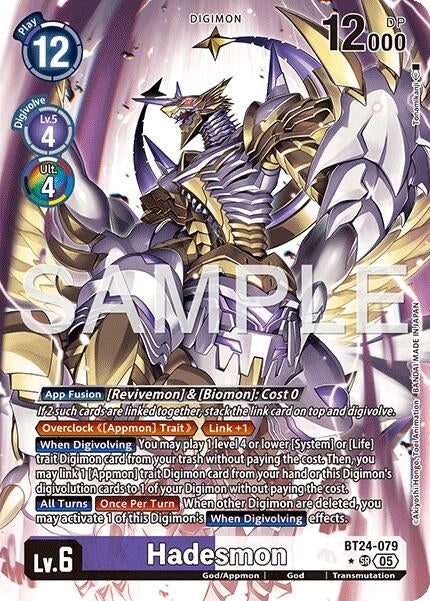 Image for Hadesmon (Alternate Art) (BT24-079 SR) - Digimon Card Game