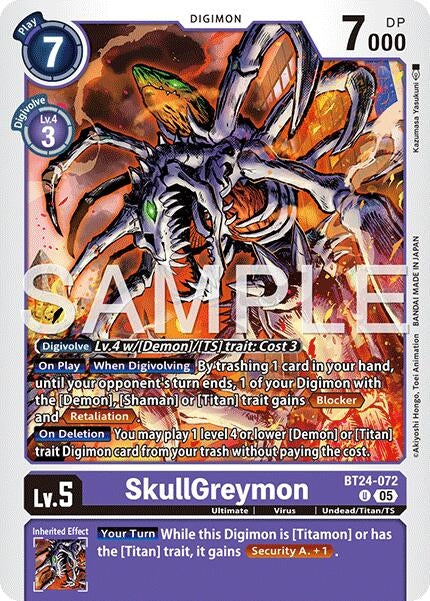 Image for SkullGreymon (BT24-072 U) - Digimon Card Game