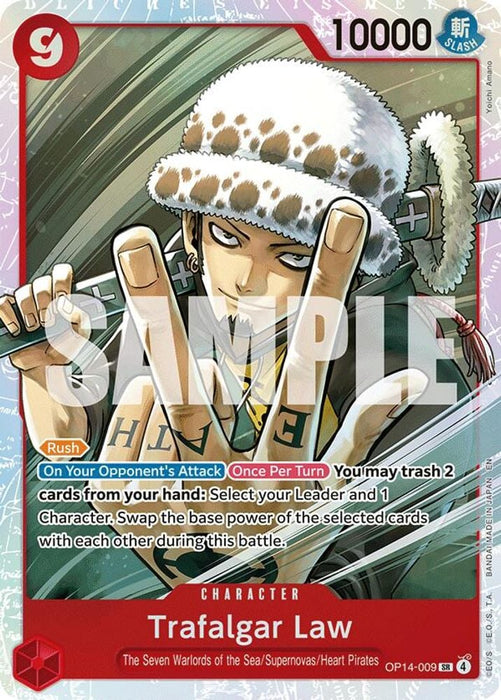 Trafalgar Law OP14 009 (#OP14-009) (The Azure Sea's Seven) Near Mint Foil