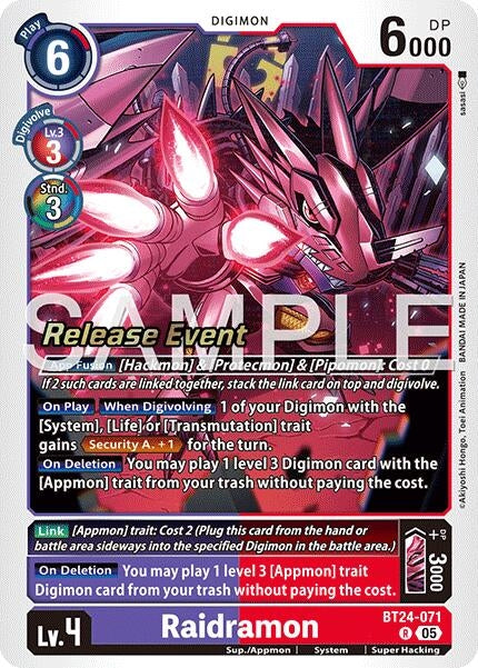 Image for Raidramon (BT24-071 R) - Digimon Card Game