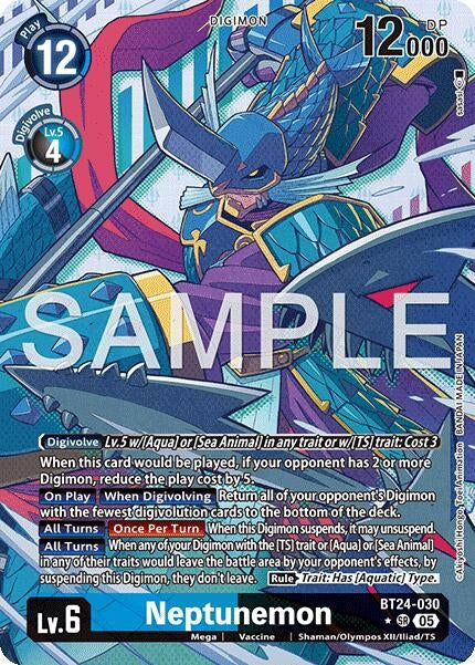 Image for Neptunemon (Alternate Art) (BT24-030 SR) - Digimon Card Game