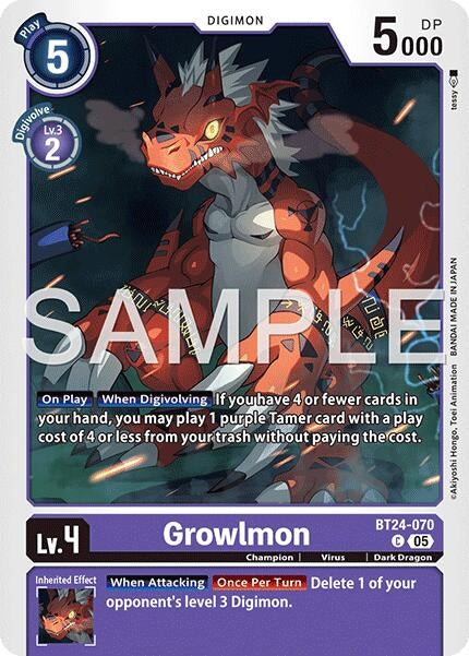 Image for Growlmon (BT24-070 C) - Digimon Card Game