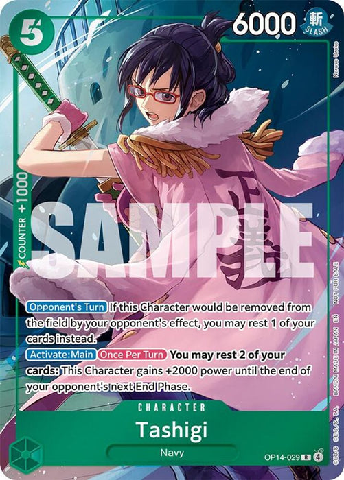 Tashigi (Dash Pack) (#OP14-029) (The Azure Sea's Seven) Near Mint Foil