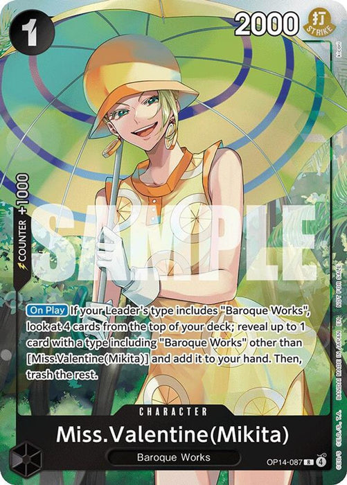 Miss.Valentine(Mikita) (Dash Pack) (#OP14-087) (The Azure Sea's Seven) Near Mint Foil